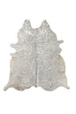 6' X 7' Black And Silver Cowhide Animal Print Area Rug