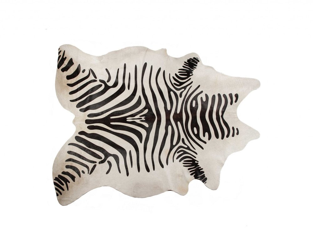 6' X 7' Black Cowhide Area Rug