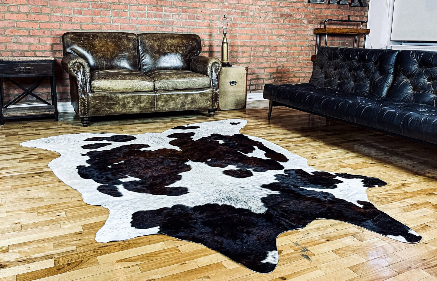 6' X 7' Brown And Black Cowhide Cowhide Print Area Rug