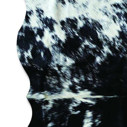 6' X 7' Black And White Cowhide Animal Print Handmade Area Rug