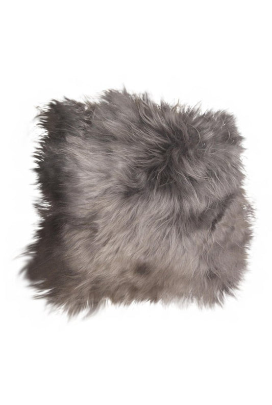 15" X 15" Gray And White Synthetic Animal Print Pad