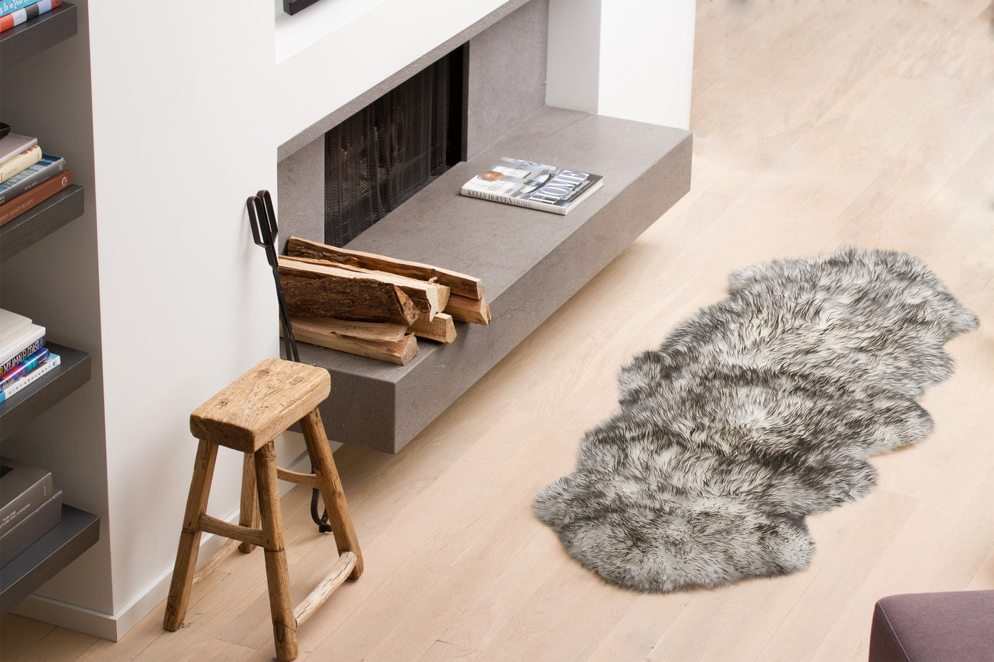 Gradient Grey Animal Print Area Rug