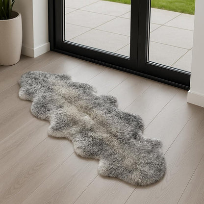 Gradient Grey Animal Print Area Rug