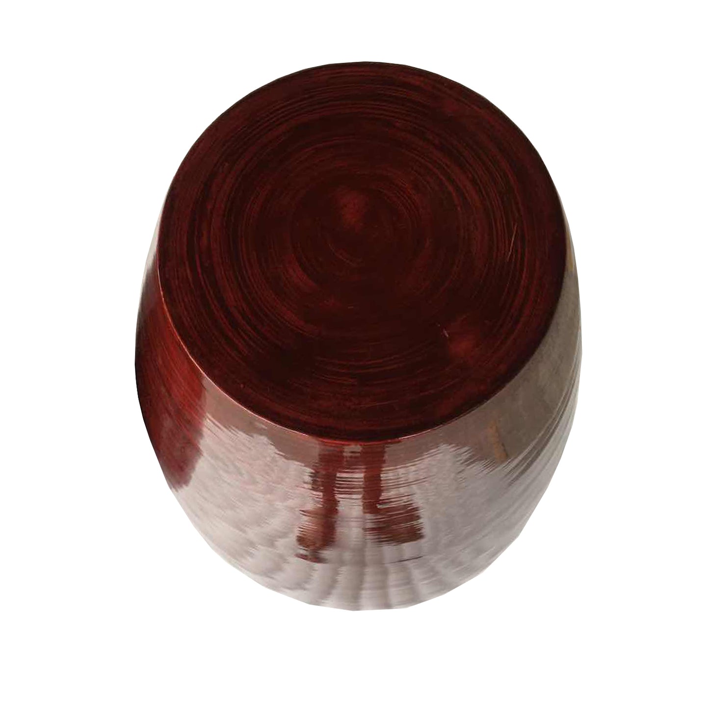 30" Red Lacquer Spun Bamboo Floor Vase