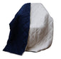60" X 80" Navy Blue Fleece And Microfiber Quilted Plush Throw Blanket