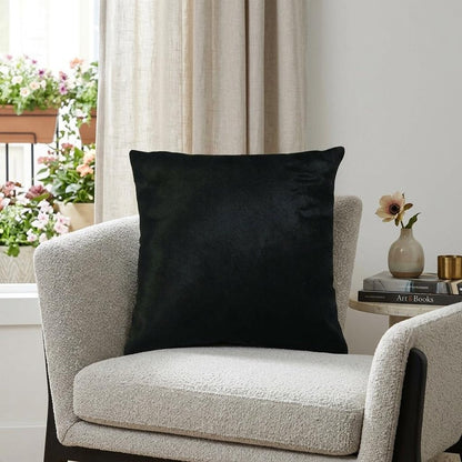 18" Chocolate Cowhide Throw Pillow