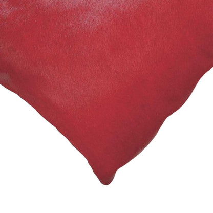 18" Red Cowhide Throw Pillow