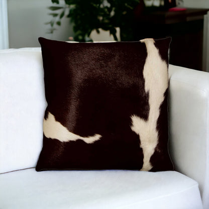 18" Red Cowhide Throw Pillow