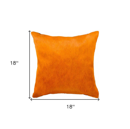 18" White And Black Cowhide Throw Pillow
