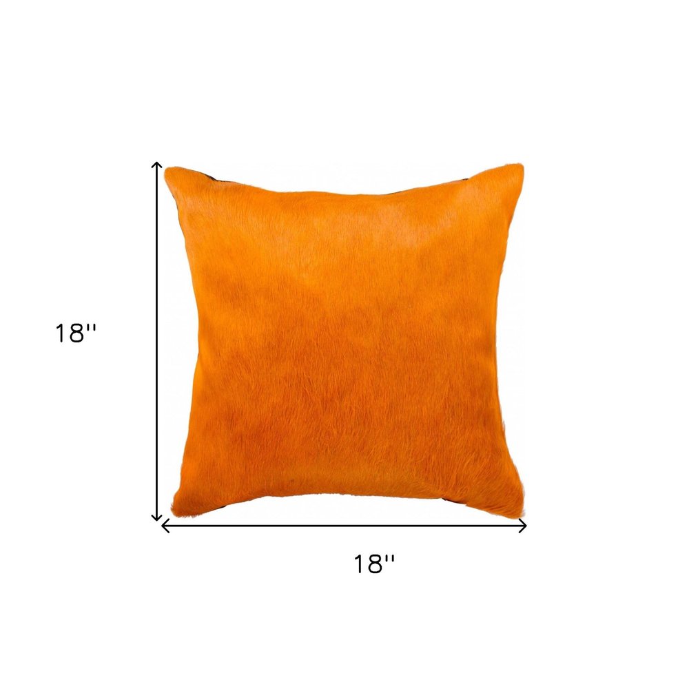 18" White And Black Cowhide Throw Pillow