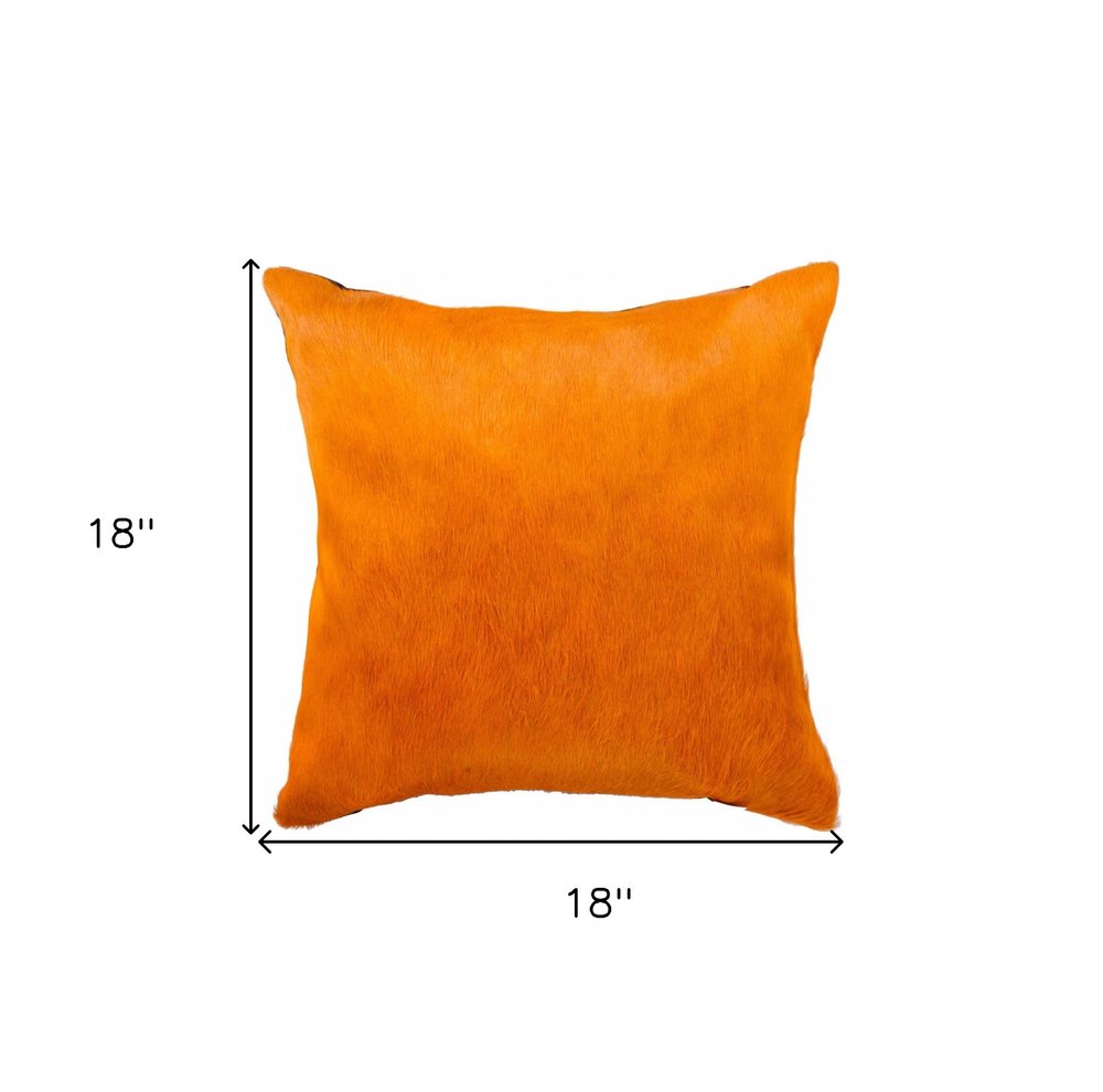 18" White And Black Cowhide Throw Pillow
