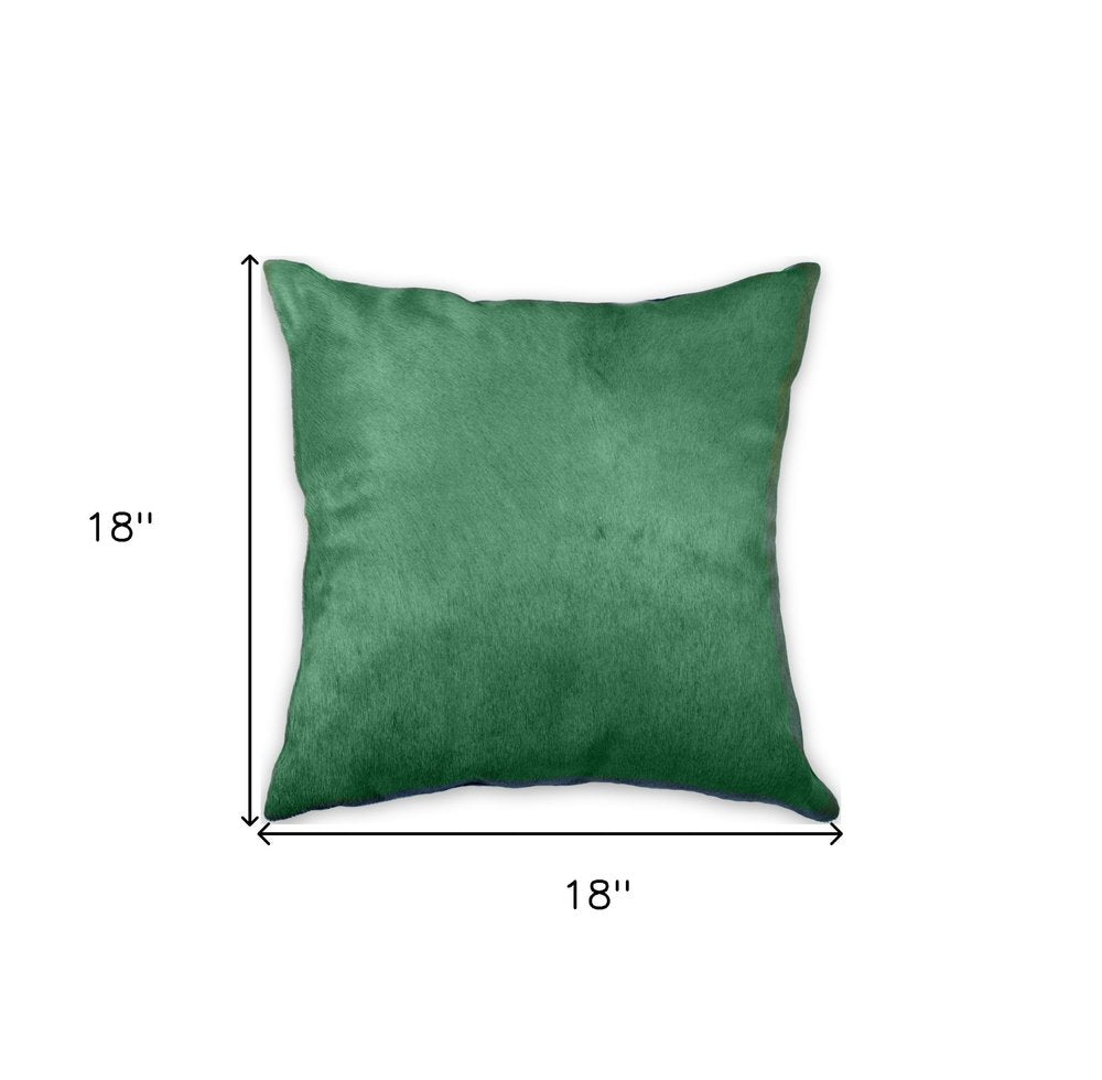 18" White And Black Cowhide Throw Pillow