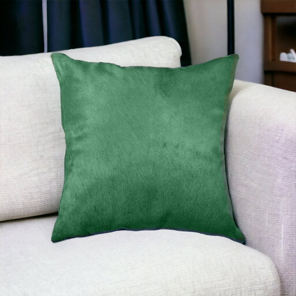 18" White And Black Cowhide Throw Pillow