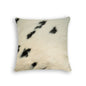 18" White And Black Cowhide Throw Pillow