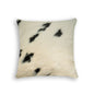 18" White And Black Cowhide Throw Pillow