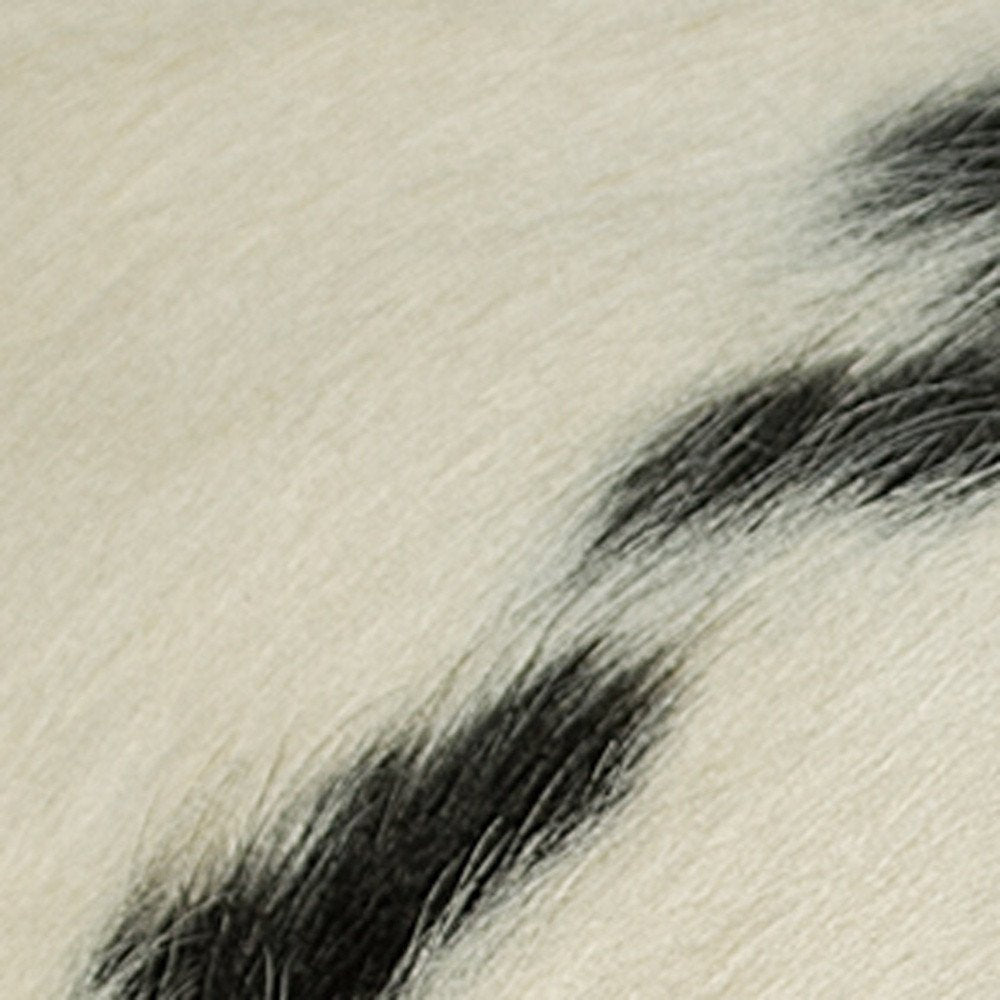 18" White And Black Cowhide Throw Pillow