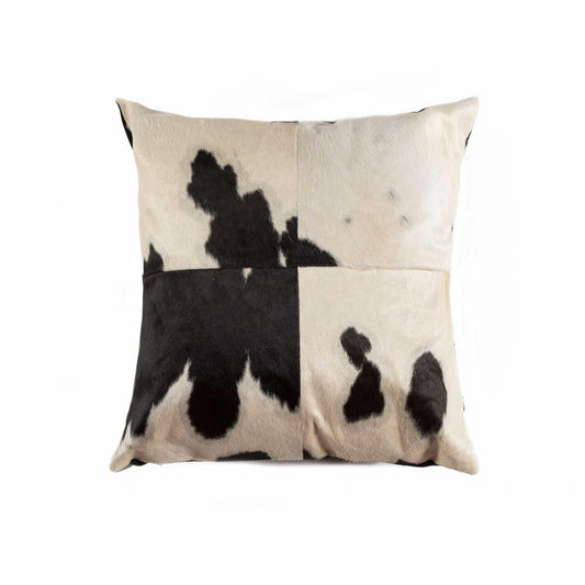 18" Light Brown Geometric Cowhide Throw Pillow