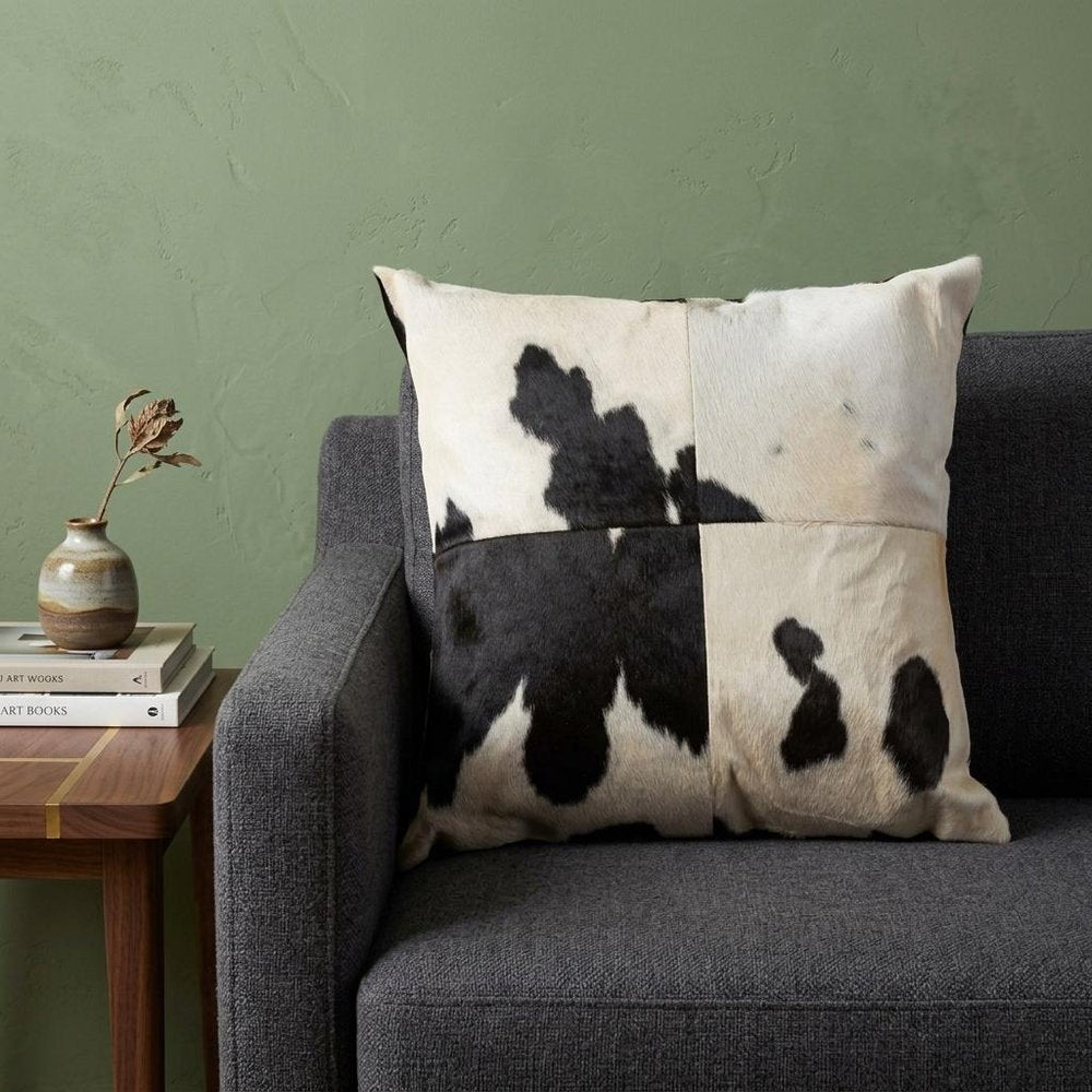 18" Chocolate Brown Cowhide Throw Pillow