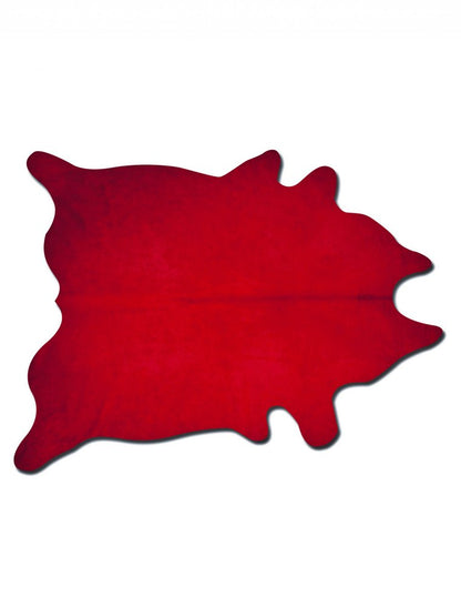 6' X 7' Red Cowhide Area Rug