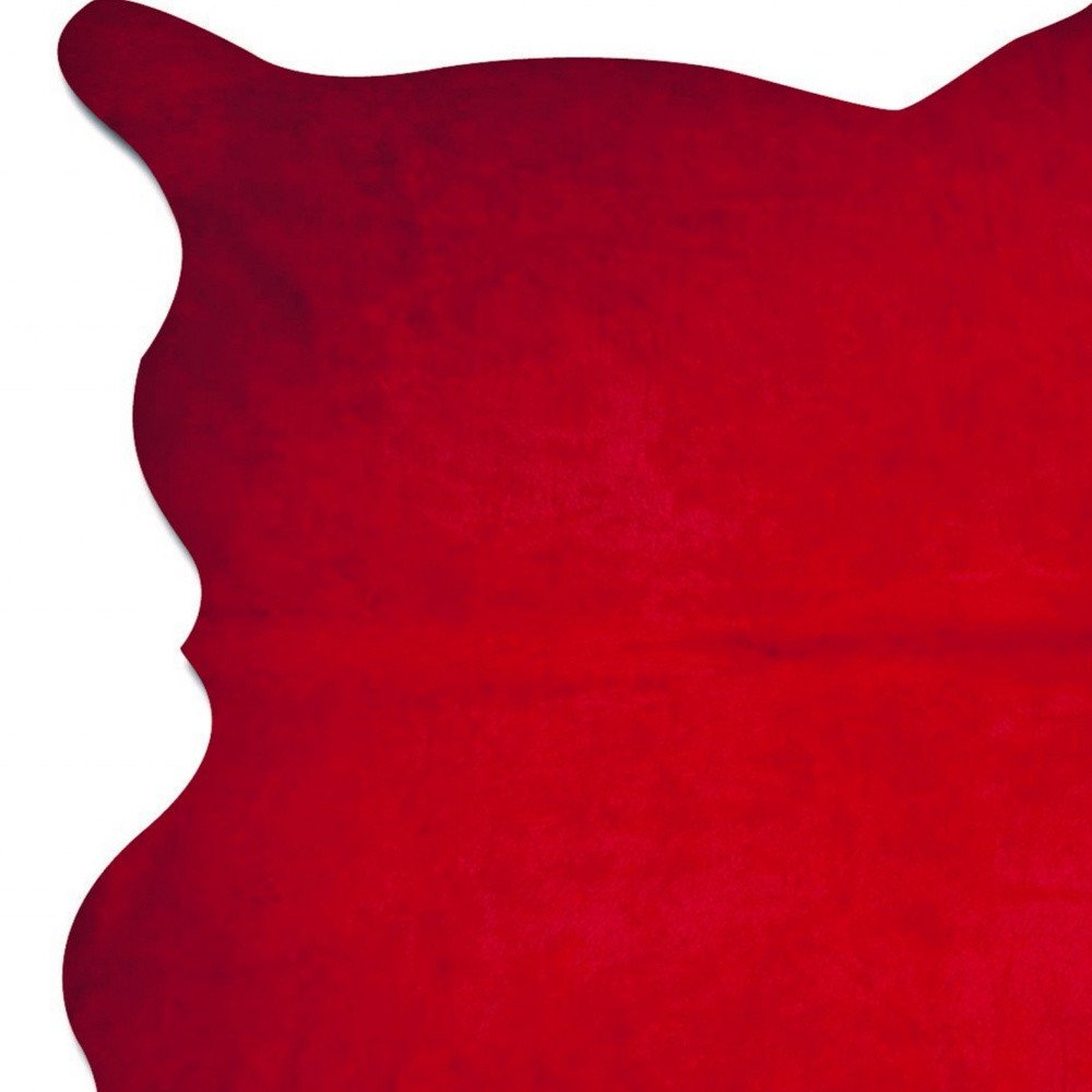 6' X 7' Red Cowhide Area Rug