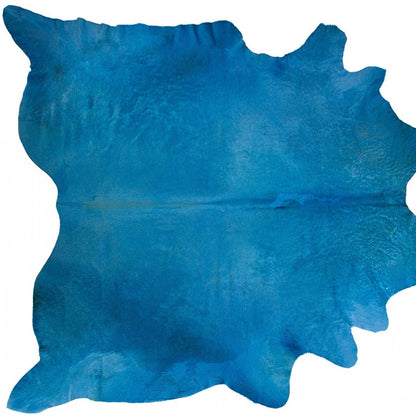 6' X 7' Navy Blue Cowhide Cowhide Area Rug