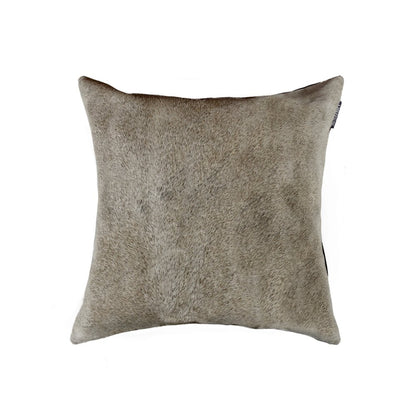 18" Gray Cowhide Throw Pillow