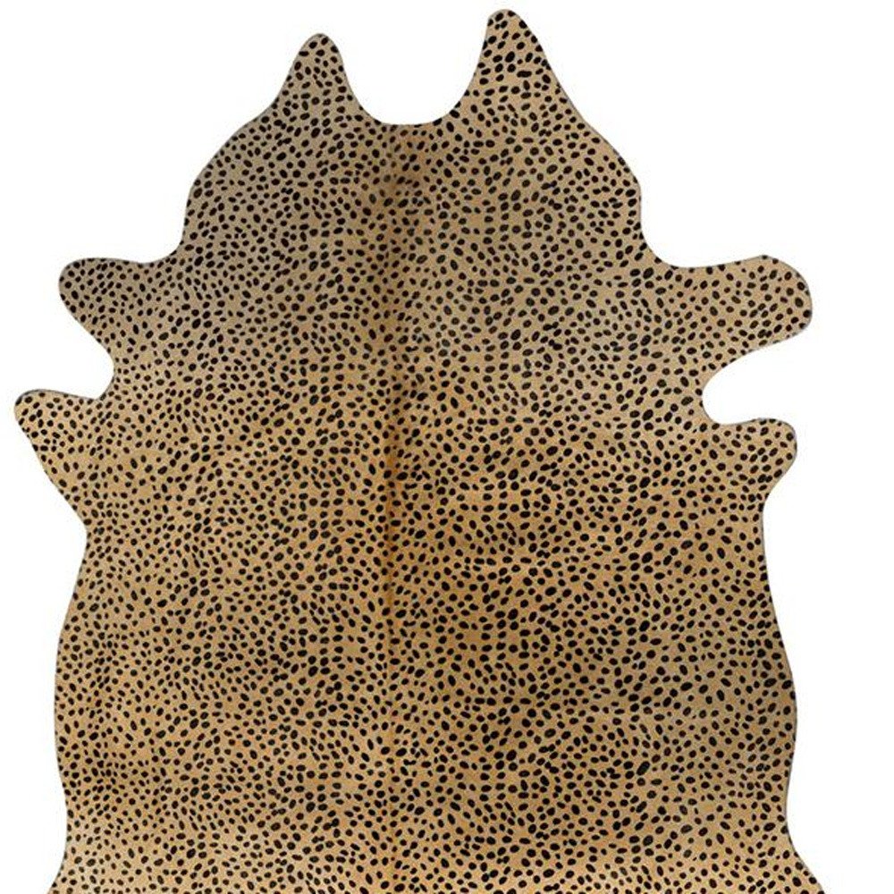 6' X 7' Black And White Cowhide Animal Print Area Rug
