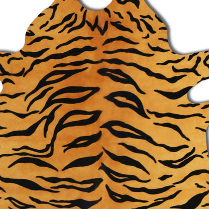 72" X 84" Tiger Chocolate On Natural Cowhide - Rug