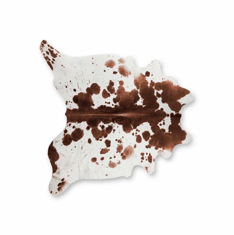 6' X 7' White Cowhide Cowhide Print Area Rug