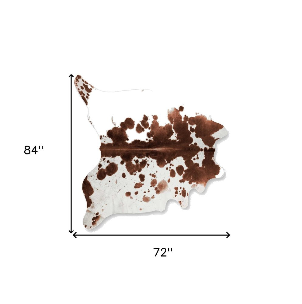 6' X 7' White Cowhide Cowhide Print Area Rug