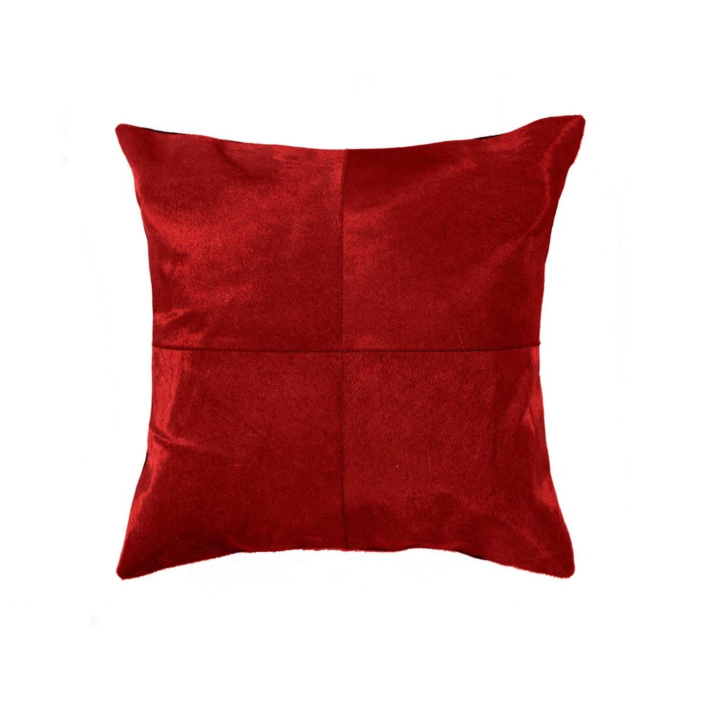 18" Black and White Cowhide Throw Pillow