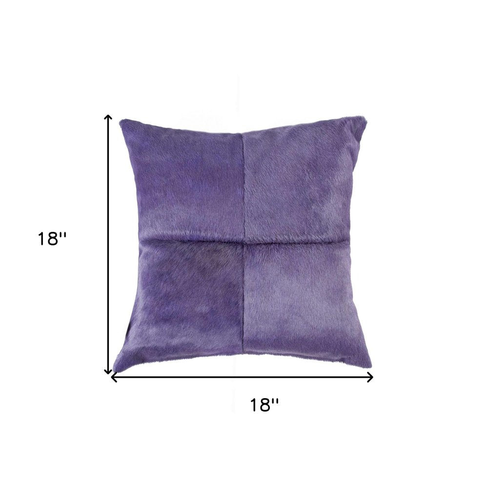 18" Black and White Cowhide Throw Pillow