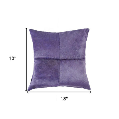 18" Black and White Cowhide Throw Pillow