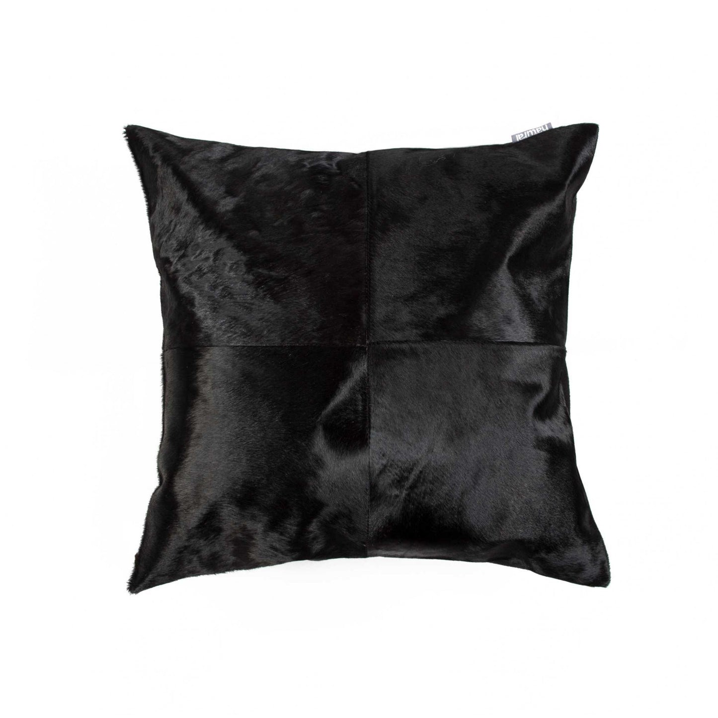 18" Black Cowhide Throw Pillow