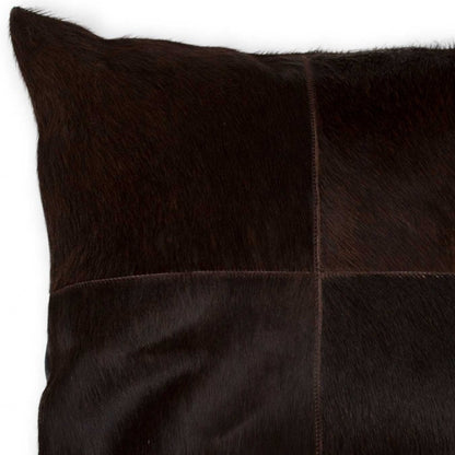 18" Black Cowhide Throw Pillow