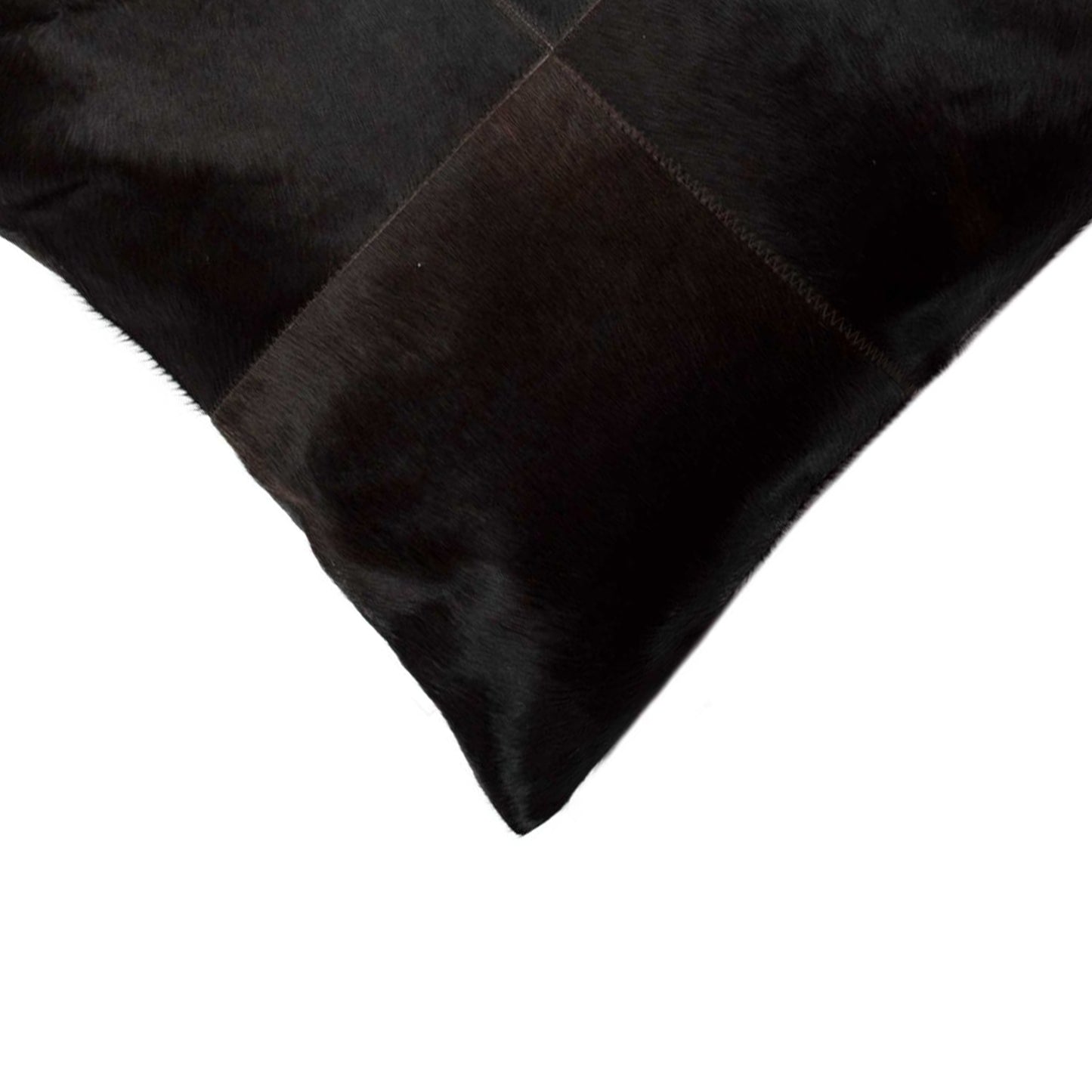 18" Black Cowhide Throw Pillow