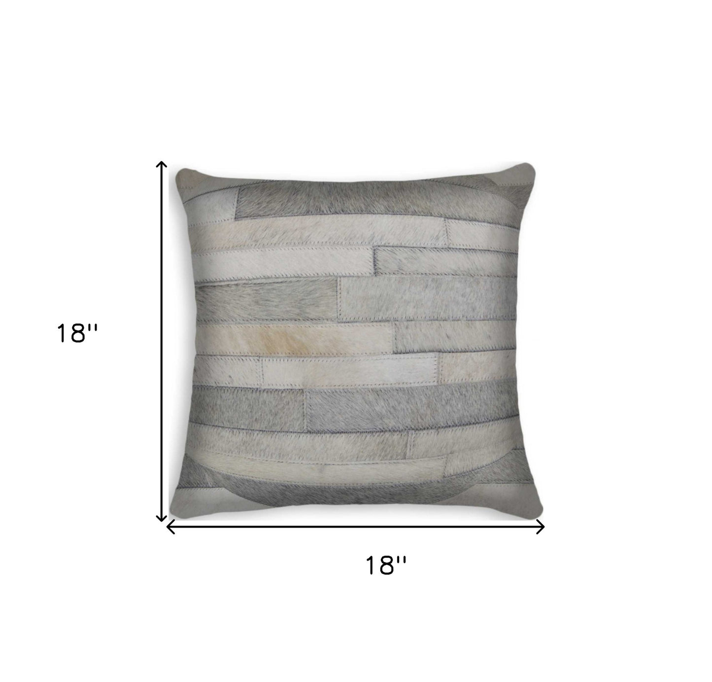 18" Tan Cowhide Throw Pillow