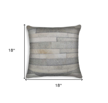 18" Tan Cowhide Throw Pillow