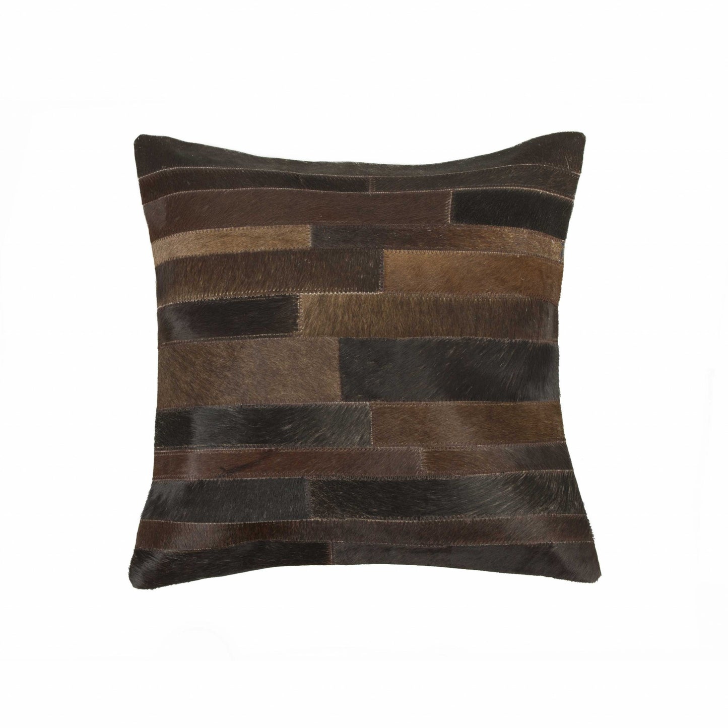 18" Tan Cowhide Throw Pillow