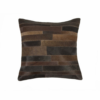 18" Tan Cowhide Throw Pillow