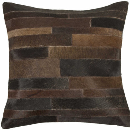 18" Tan Cowhide Throw Pillow