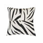 18" Black and White Zebra Print Cowhide Throw Pillow