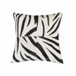 18" Black and White Zebra Print Cowhide Throw Pillow