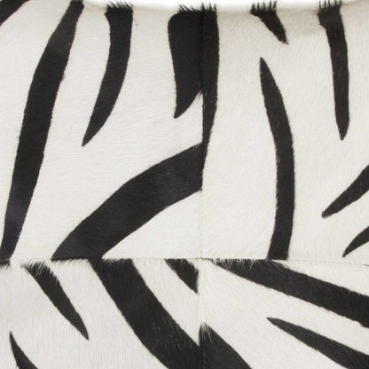 18" Black and White Zebra Print Cowhide Throw Pillow