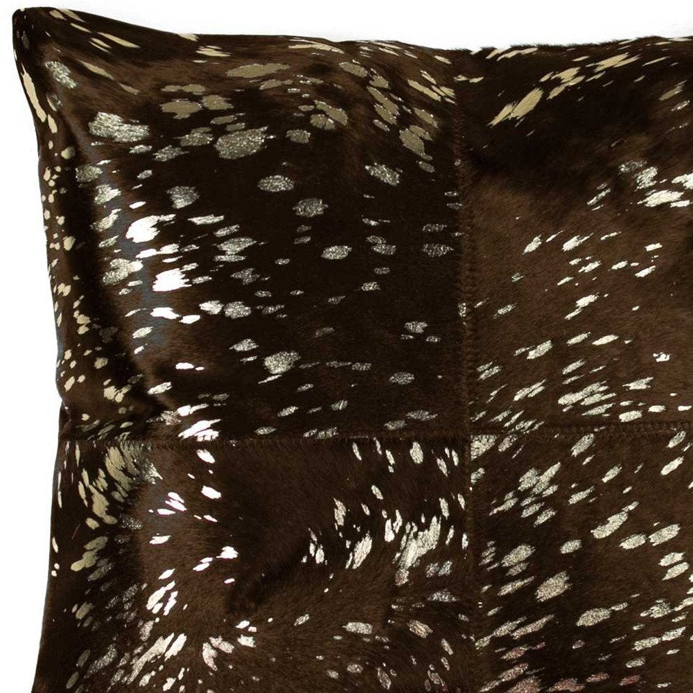 18" X 18" X 5" Gold And Chocolate Quattro  Pillow