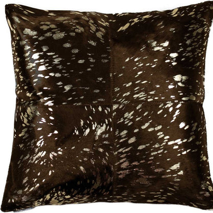 18" X 18" X 5" Gold And Chocolate Quattro  Pillow