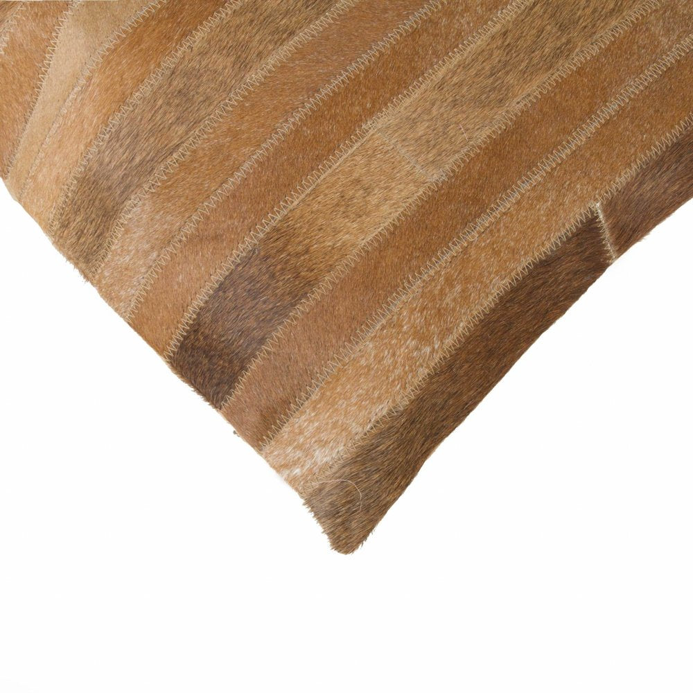 18" Brown Cowhide Throw Pillow