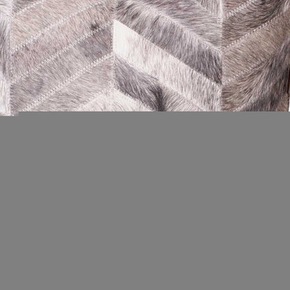 18" Gray Chevron Cowhide Throw Pillow