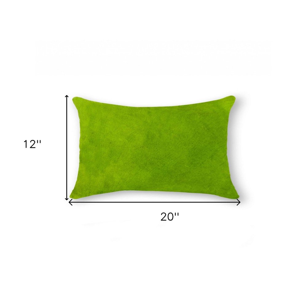 12" X 20" Natural Cowhide Lumbar Throw Pillow