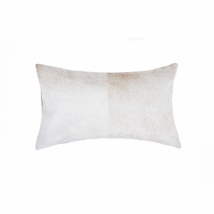 12" X 20" Natural Cowhide Lumbar Throw Pillow